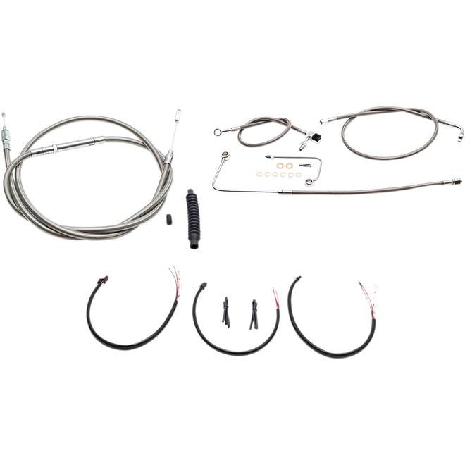 La choppers Handlebar Cable/Brake Line Kit - Complete - 18" - 20" Handlebars - Stainless La choppers Handlebar Cable/Brake Line Kit - Complete - 18" - 20" Handlebars - Stainless