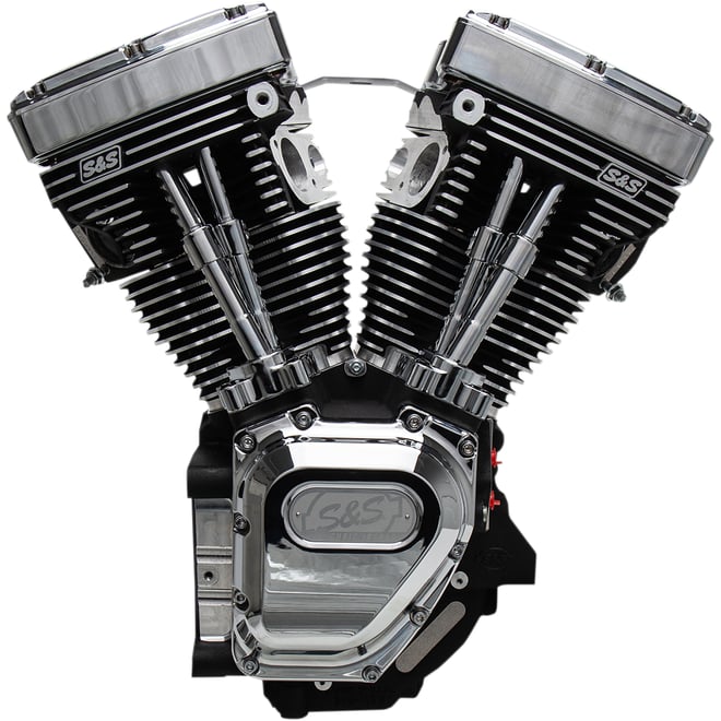 S&s cycle T111 Long Block Engine - Wrinkle Black and Chrome - Touring | Dyna