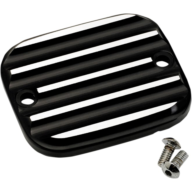 Joker machine Master Cylinder Cover - Brake - Front - Finned - Black/Silver