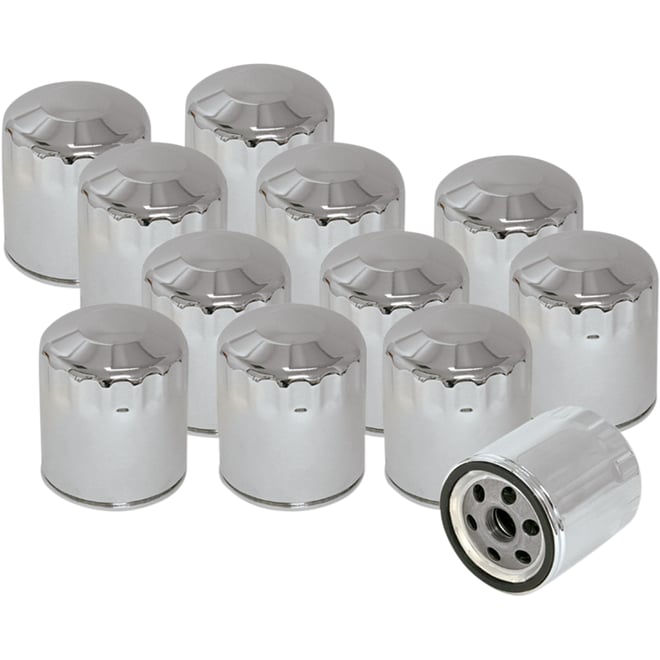 S&s cycle Oil Filter - Chrome - 12-Pack