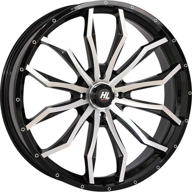 High lifter Wheel - HL21 - Front/Rear - Gloss Black w/Machined - 24x7 - 4/137 - 4+3 (+10 mm)