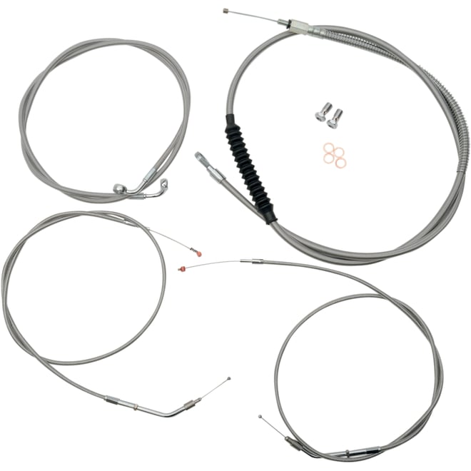 La choppers Handlebar Cable/Brake Line Kit - 12" - 14" Ape Hanger Handlebars - Stainless Steel La choppers Handlebar Cable/Brake Line Kit - 12" - 14" Ape Hanger Handlebars - Stainless Steel