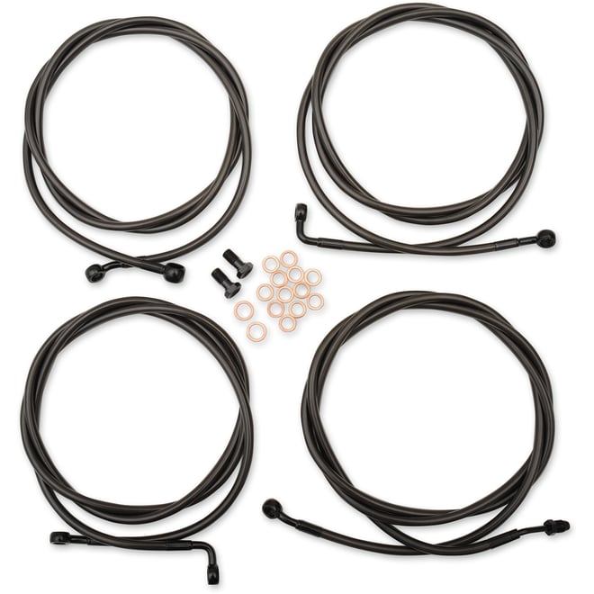 La choppers Handlebar Cable/Brake Line Kit - 12" - 14" Ape Hanger Handlebars - Midnight