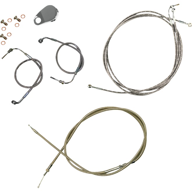 La choppers Handlebar Cable/Brake Line Kit - Quick Connect - Mini Ape Hanger Handlebars - Stainless Steel La choppers Handlebar Cable/Brake Line Kit - Quick Connect - Mini Ape Hanger Handlebars - Stainless Steel