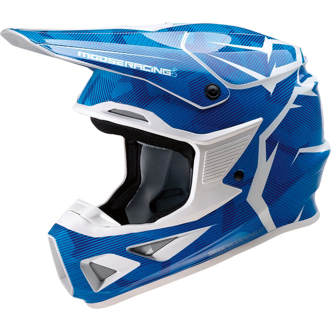 Moose Racing F.I. Helmet Agroid Camo MIPS® Blue/White 