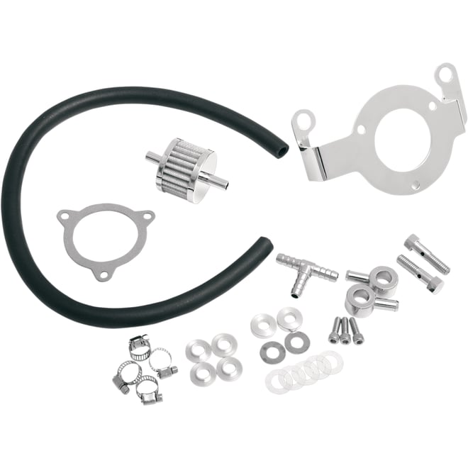 Drag specialties Crankcase Breather with Support Bracket Kit - Dyna/Softail/Touring/Trike