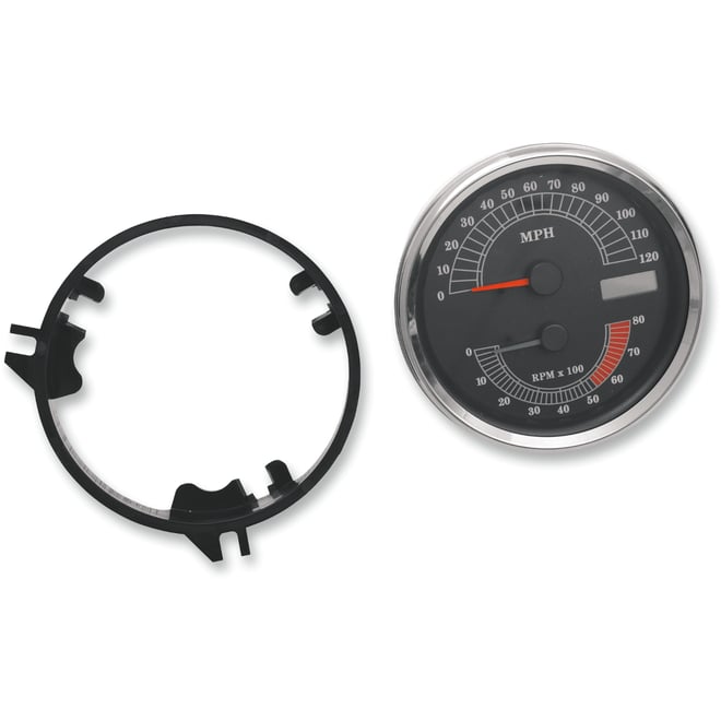 Drag specialties Electronic Speedometer/Tachometer - Stock Look - 120 mph/8000 rpm