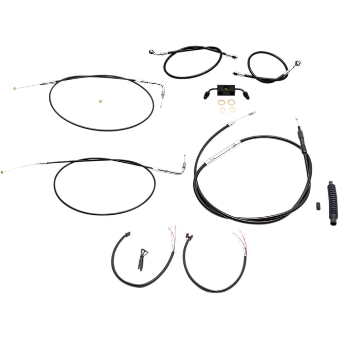 La choppers Handlebar Cable/Brake Line Kit - Complete - 15" - 17" Handlebars - Black Vinyl La choppers Handlebar Cable/Brake Line Kit - Complete - 15" - 17" Handlebars - Black Vinyl