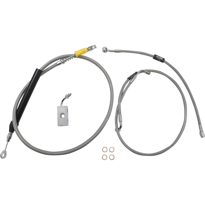 La choppers Handlebar Cable/Brake Line Kit - 15" - 17" Ape Hanger Handlebars - Stainless Steel La choppers Handlebar Cable/Brake Line Kit - 15" - 17" Ape Hanger Handlebars - Stainless Steel