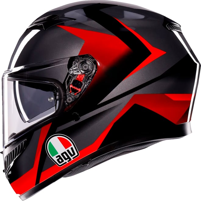 AGV K3 Helmet Striga Black/Gray/Red AGV K3 Helmet Striga Black/Gray/Red