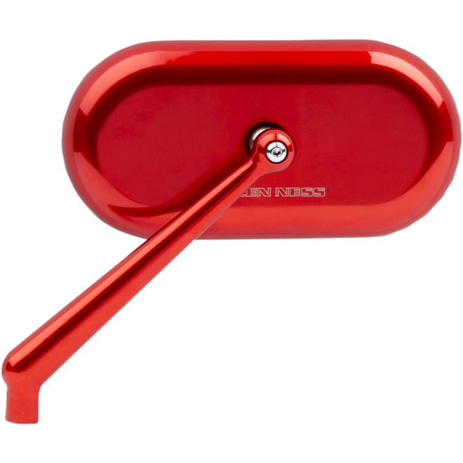 Arlen ness Mirror - Side View - Oval - Red - Left