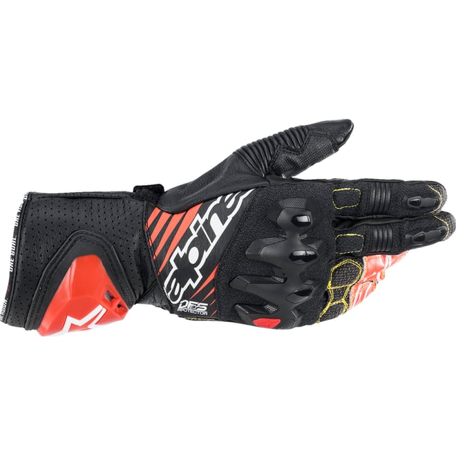 Alpinestars GP Tech V2 S Gloves Black/White/Fluo Red 