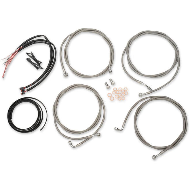 La choppers Handlebar Cable/Brake Line Kit - Complete - Mini Handlebars - Stainless La choppers Handlebar Cable/Brake Line Kit - Complete - Mini Handlebars - Stainless
