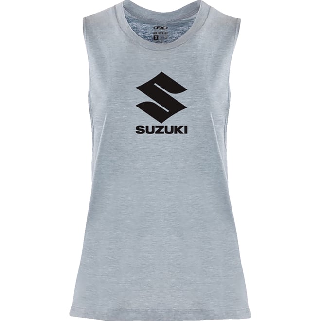 Factory Effex Women's Suzuki Idol Muscle Tank Top Light Heather Blue 