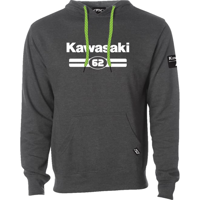 Factory Effex Kawasaki Sixty Two Pullover Hoodie Heather Charcoal Factory Effex Kawasaki Sixty Two Pullover Hoodie Heather Charcoal
