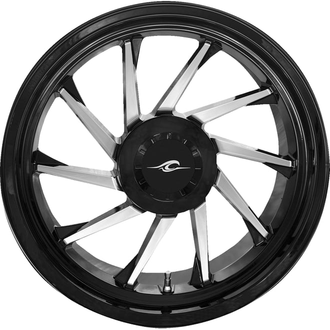Coastal moto Wheel - Hurricane 3D - Rear Left - Black/Chrome - 18" - Trike