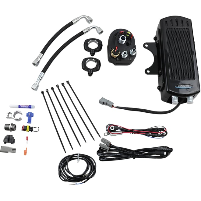 Ultracool Oil Cooler Kit - Side Mount - Gloss Black - Softail