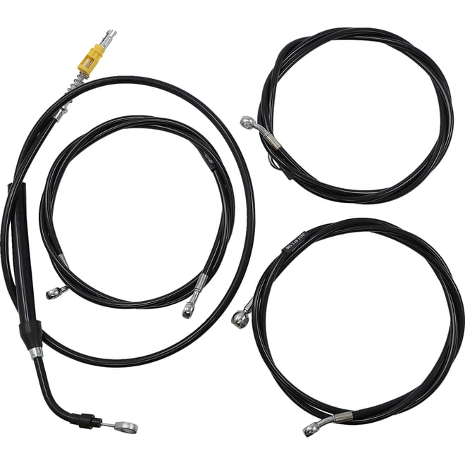 La choppers Handlebar Cable/Brake Line Kit - Complete - 12" - 14" Handlebars - Black Vinyl La choppers Handlebar Cable/Brake Line Kit - Complete - 12" - 14" Handlebars - Black Vinyl