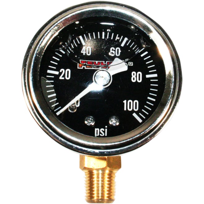 Feuling oil pump corp. Oil Pressure Gauge - 1.5" Dial - Bottom Port - Black Face