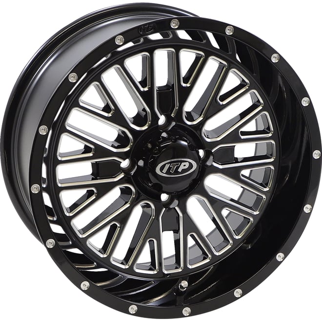 Itp Wheel - Momentum - Front/Rear - Black/Milled - 15x7 - 4/110 - 4+3 (+10 mm)