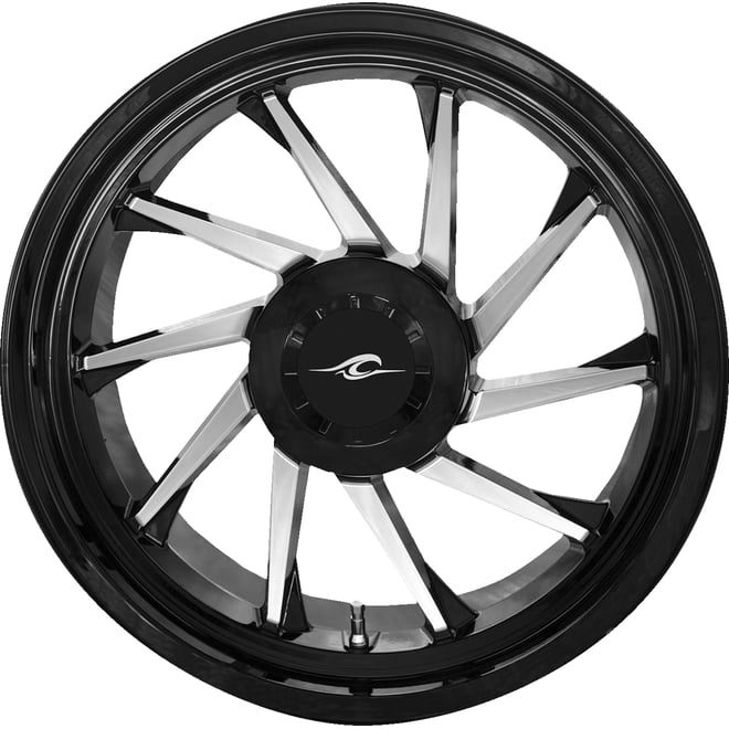 Coastal moto Wheel - Hurricane 3D - Rear Right - Black/Chrome - 18" - Trike