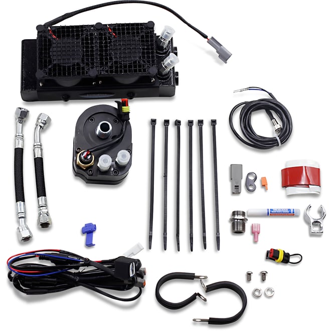 Ultracool Oil Cooler Kit - Naked - Black - Dyna/FXR/Softail/Touring