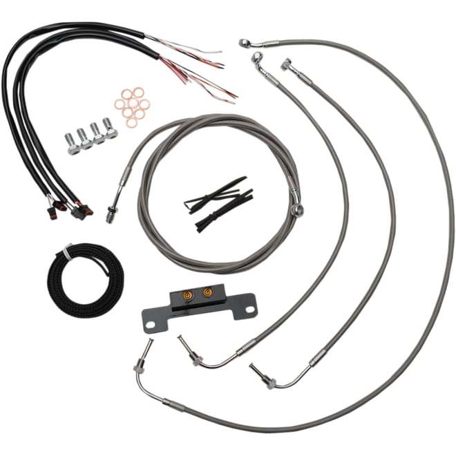 La choppers Handlebar Cable/Brake Line Kit - Complete - 18" - 20" Handlebars - Stainless La choppers Handlebar Cable/Brake Line Kit - Complete - 18" - 20" Handlebars - Stainless