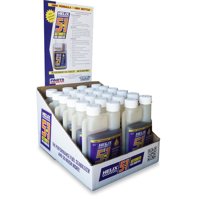 Helix 5-in-1 Fuel Treatment - 8 U.S. fl oz - 12 Pack Display Helix 5-in-1 Fuel Treatment - 8 U.S. fl oz - 12 Pack Display