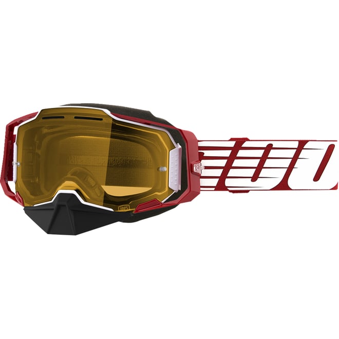 100% Armega Snow Goggles - Oversized Red - Yellow