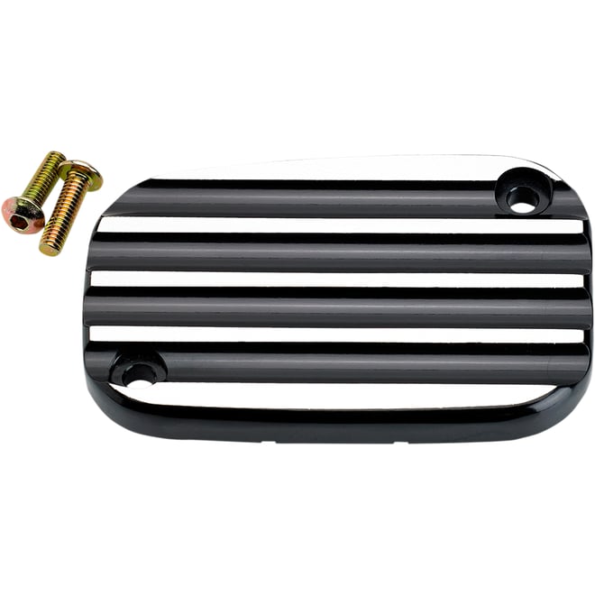 Joker machine Master Cylinder Cover - Brake - Front - Finned - Black