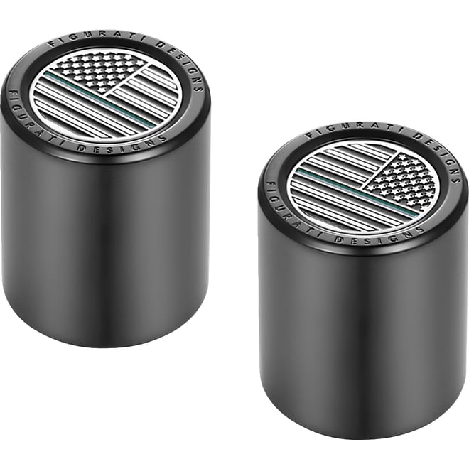 Figurati designs Docking Hardware Covers - American Flag - Contrast Cut - Black