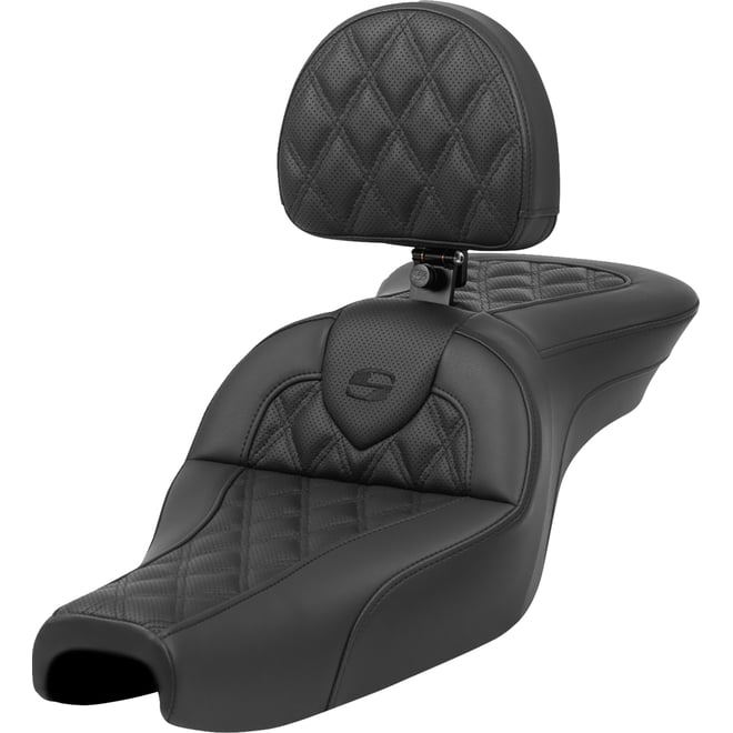 Saddlemen Roadsofa™ Seat - with Backrest - Lattice Stitch - XL '04-'22 Saddlemen Roadsofa™ Seat - with Backrest - Lattice Stitch - XL '04-'22