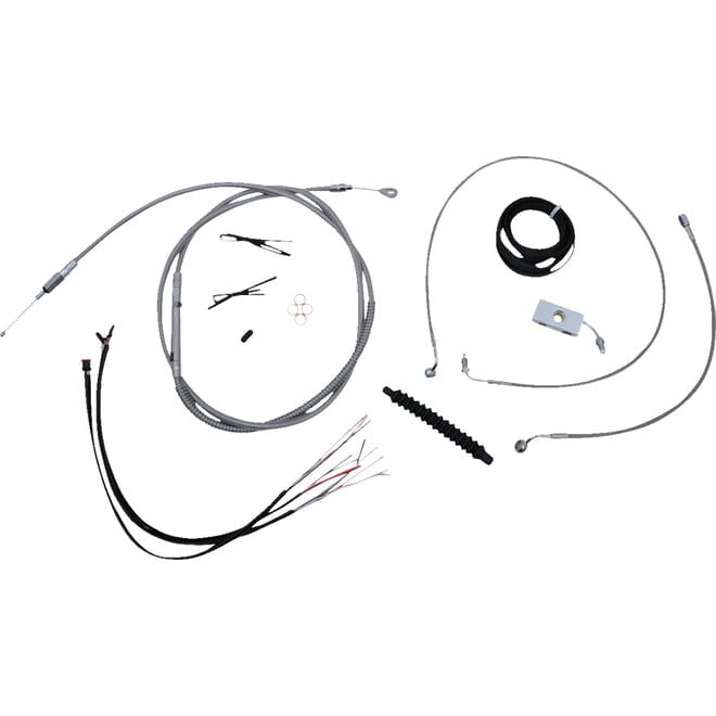 La choppers Handlebar Cable/Brake Line Kit - Quick Connect - Complete - 12" - 14" Handlebars - Stainless
