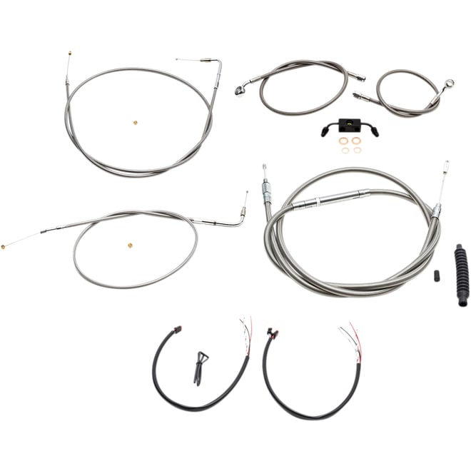La choppers Handlebar Cable/Brake Line Kit - Complete - 12" - 14" Handlebars - Stainless La choppers Handlebar Cable/Brake Line Kit - Complete - 12" - 14" Handlebars - Stainless