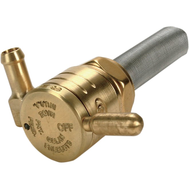 Golan products "Click-Slick" Fuel Petcock - Forward - Raw Brass - 22mm