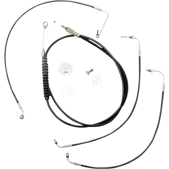 La choppers Handlebar Cable/Brake Line Kit - Quick Connect - 12" - 14" Ape Hanger Handlebars - Black Vinyl La choppers Handlebar Cable/Brake Line Kit - Quick Connect - 12" - 14" Ape Hanger Handlebars - Black Vinyl