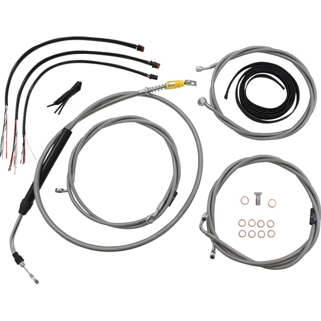 La choppers Handlebar Cable/Brake Line Kit - Complete - 18" - 20" Handlebars - Stainless La choppers Handlebar Cable/Brake Line Kit - Complete - 18" - 20" Handlebars - Stainless