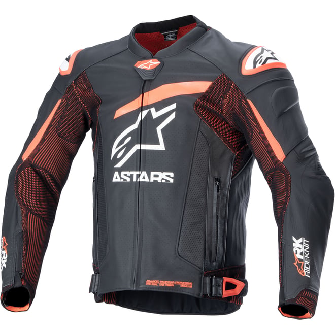 Alpinestars GP Plus R v4 Rideknit® Leather Jacket Black/Red Fluo/White 