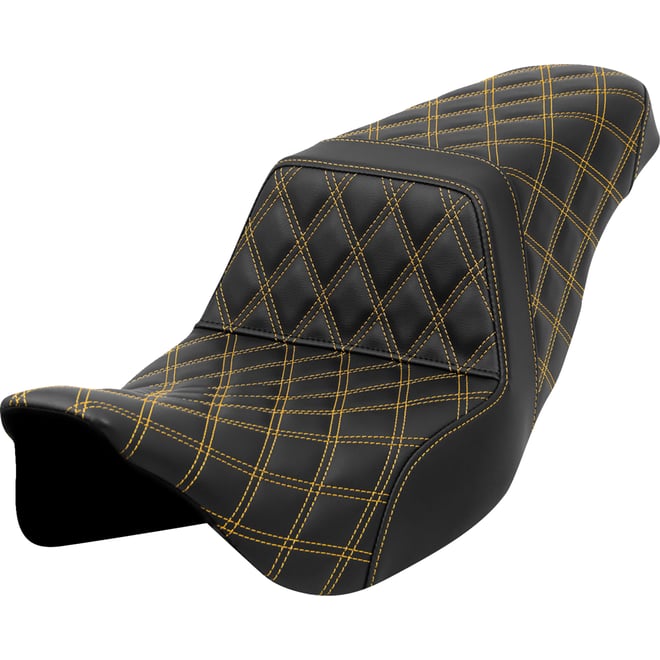 Saddlemen Step-Up Seat - Lattice Stitch - Gold Stitch - FLH/FLT '08-'23