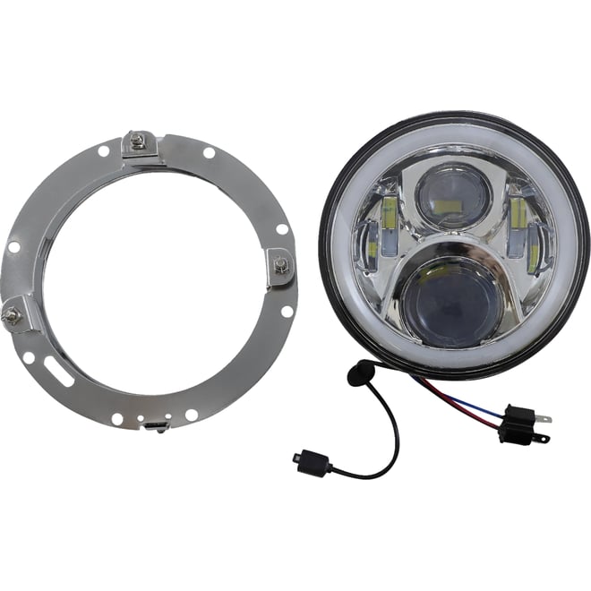 Custom dynamics 7" Headlamp - with Mounting Ring - Chrome Custom dynamics 7" Headlamp - with Mounting Ring - Chrome