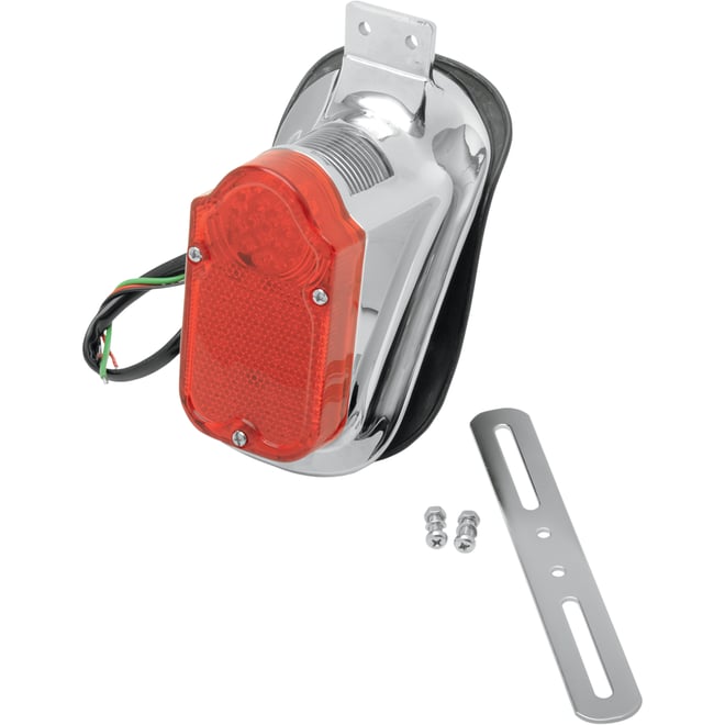 Drag specialties Tombstone Taillight/License Plate Mount - Top Tag - Red Lens