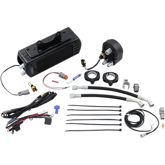 Ultracool Side Mount Oil Cooler Kit - Black - FLH