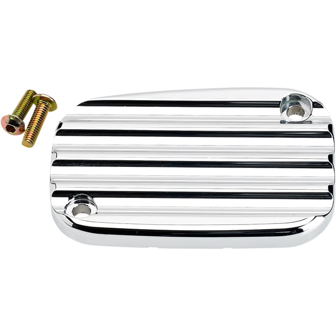 Joker machine Master Cylinder Cover - Brake - Front - Finned - Chrome