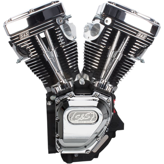 S&s cycle T143 Long Block Engine - Wrinkle Black and Chrome - Touring | Dyna