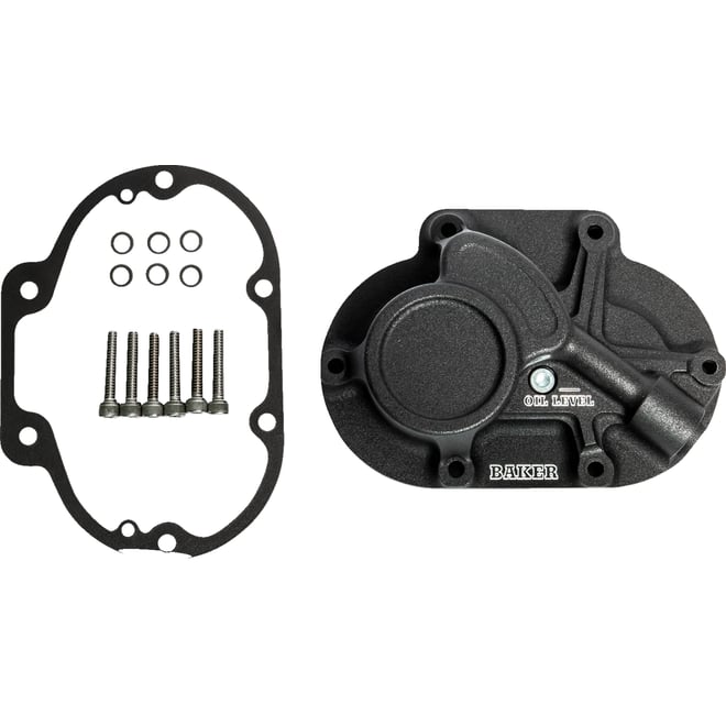 Baker drivetrain Function-Formed™ Transmission Side Cover - Mechanical - Big Twin - Wrinkle Black