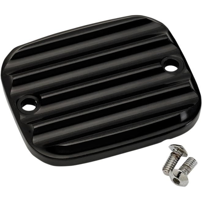 Joker machine Master Cylinder Cover - Brake - Front - Finned - Black