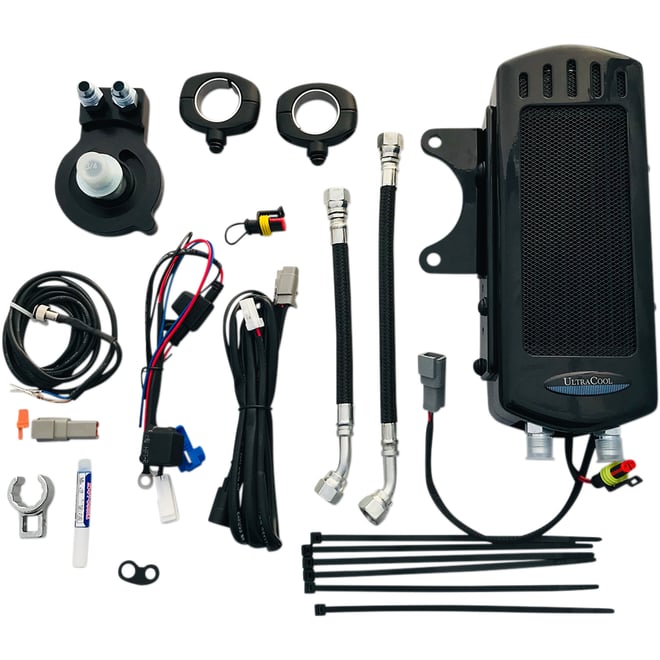 Ultracool Side Mount Oil Cooler Kit - Gloss Black - Sportster