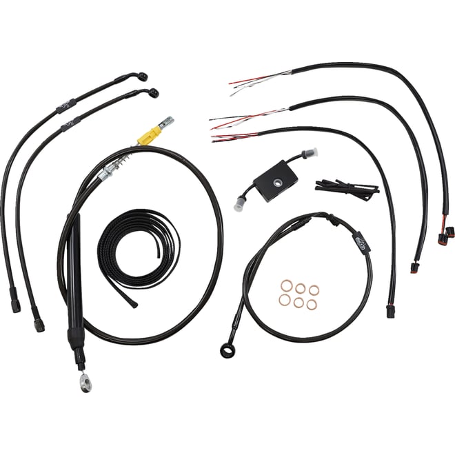 La choppers Handlebar Cable/Brake Line Kit - Quick Connect - Complete - 12" - 14" Handlebars - Midnight La choppers Handlebar Cable/Brake Line Kit - Quick Connect - Complete - 12" - 14" Handlebars - Midnight