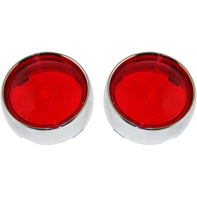 Custom dynamics Bullet Signal Lenses - Chrome/Red