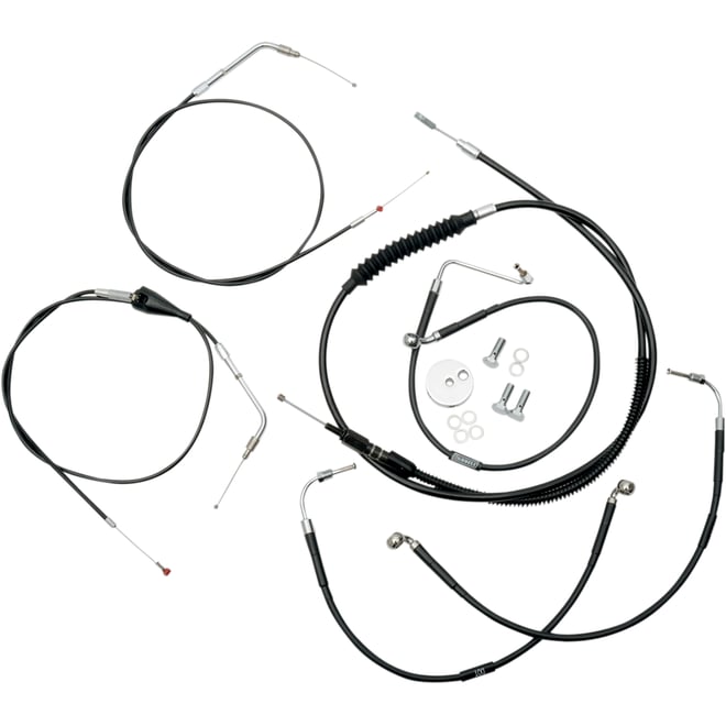 La choppers Handlebar Cable/Brake Line Kit - 12" - 14" Ape Hanger Handlebars - Black Vinyl La choppers Handlebar Cable/Brake Line Kit - 12" - 14" Ape Hanger Handlebars - Black Vinyl